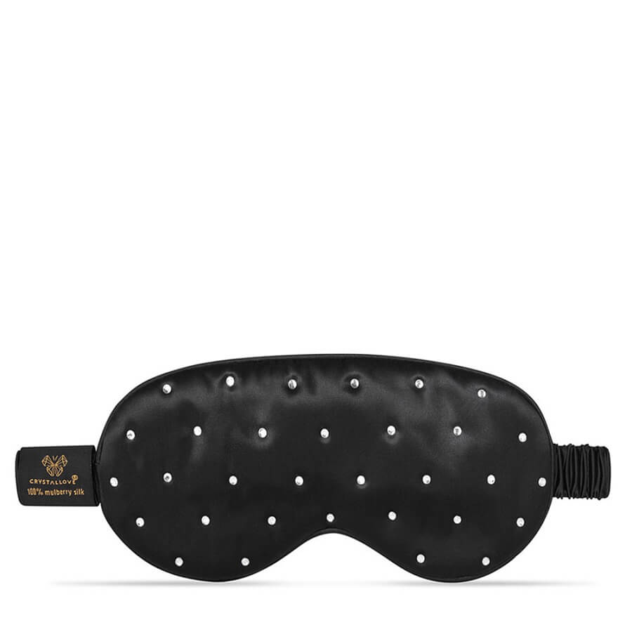 Crystalized Silk Eye Mask Black