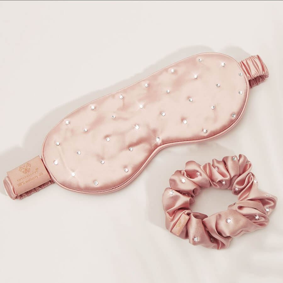Crystalized Silk Scrunchie Rose Gold