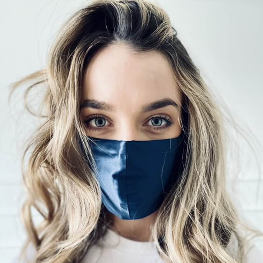 Silk Face Mask Midnight Blue