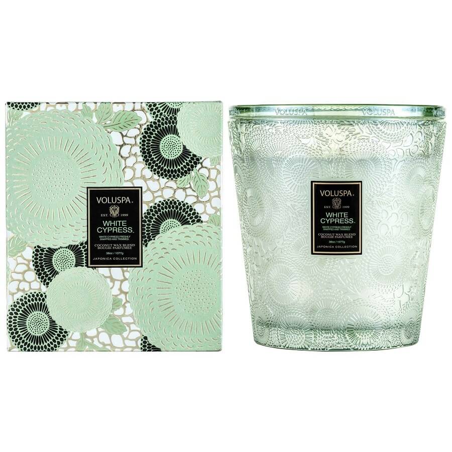 White Cypress 3 Wick Hearth Candle