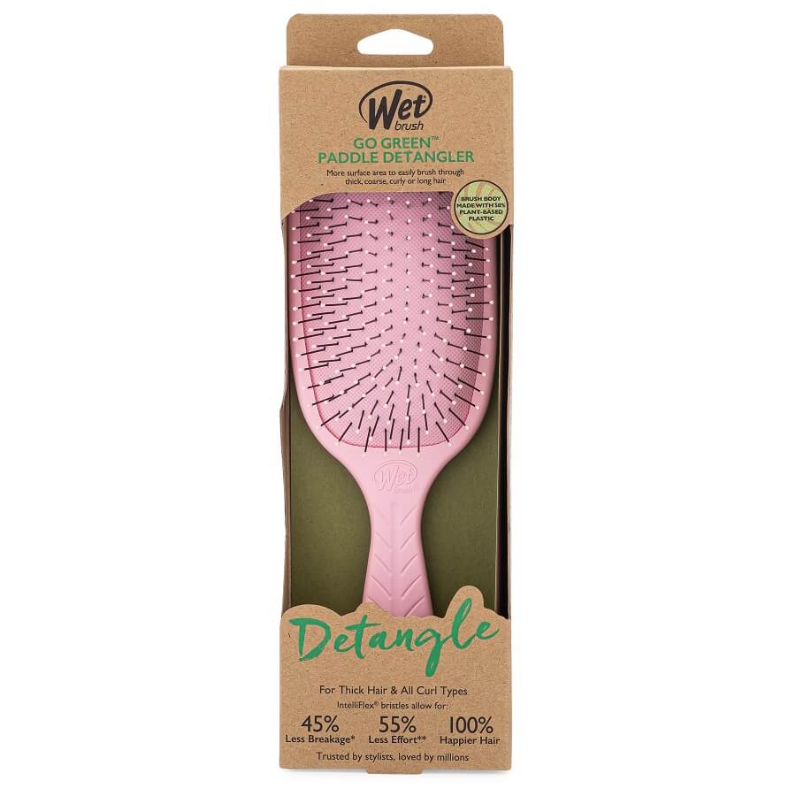 Go Green Paddle Detangler Pink