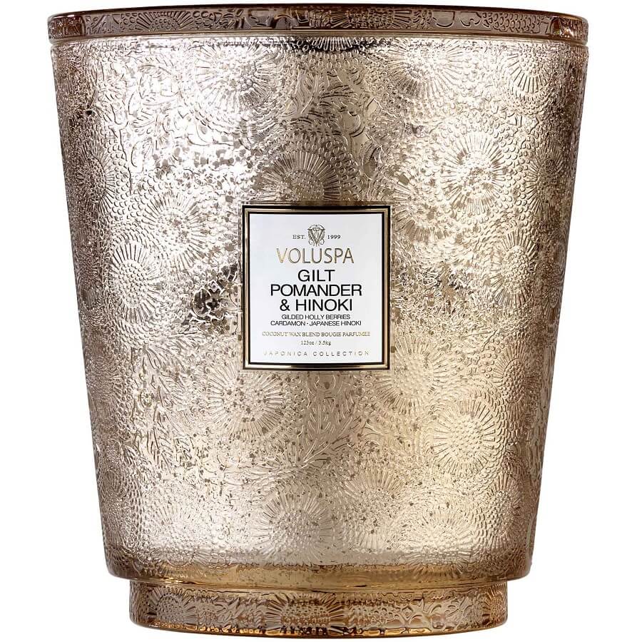 Gilt Pomander & Hinoki Holiday 5 Wick Hearth Candle