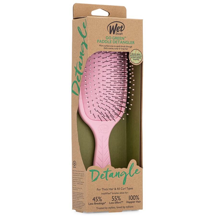 Go Green Paddle Detangler Pink