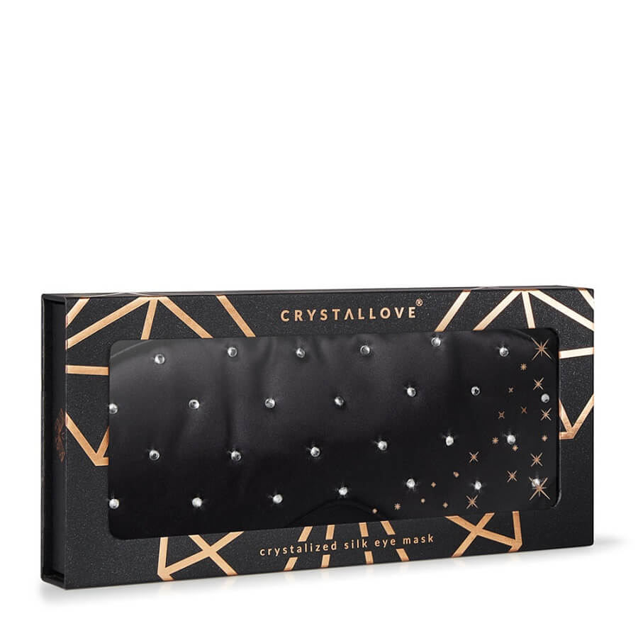 Crystalized Silk Eye Mask Black