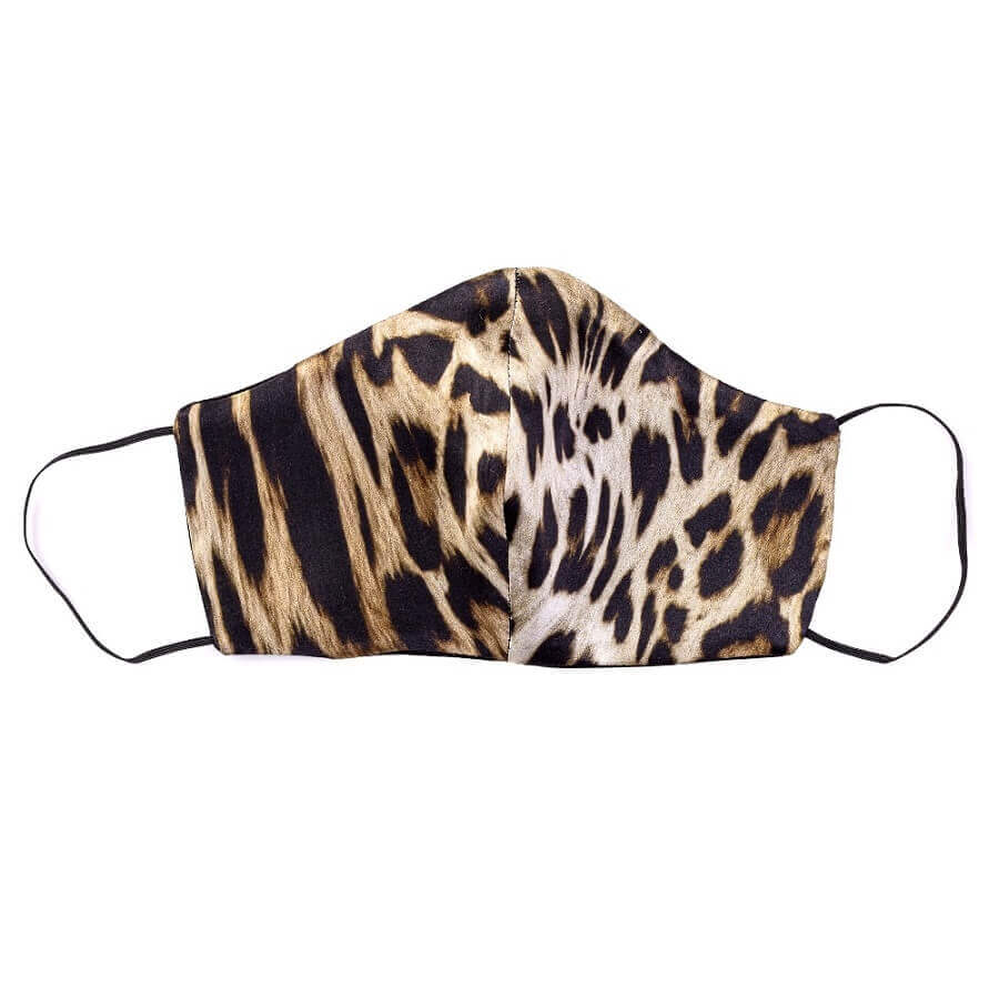 Silk Mask Animal Print Black