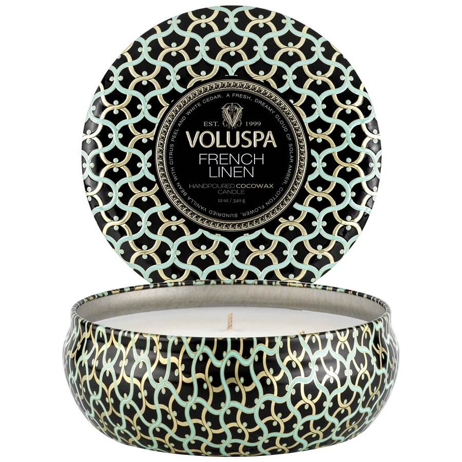 French Linen 3 Wick Tin Candle