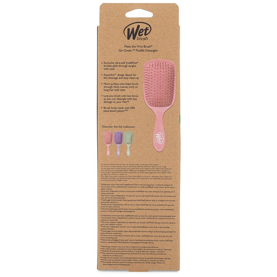 Go Green Paddle Detangler Pink