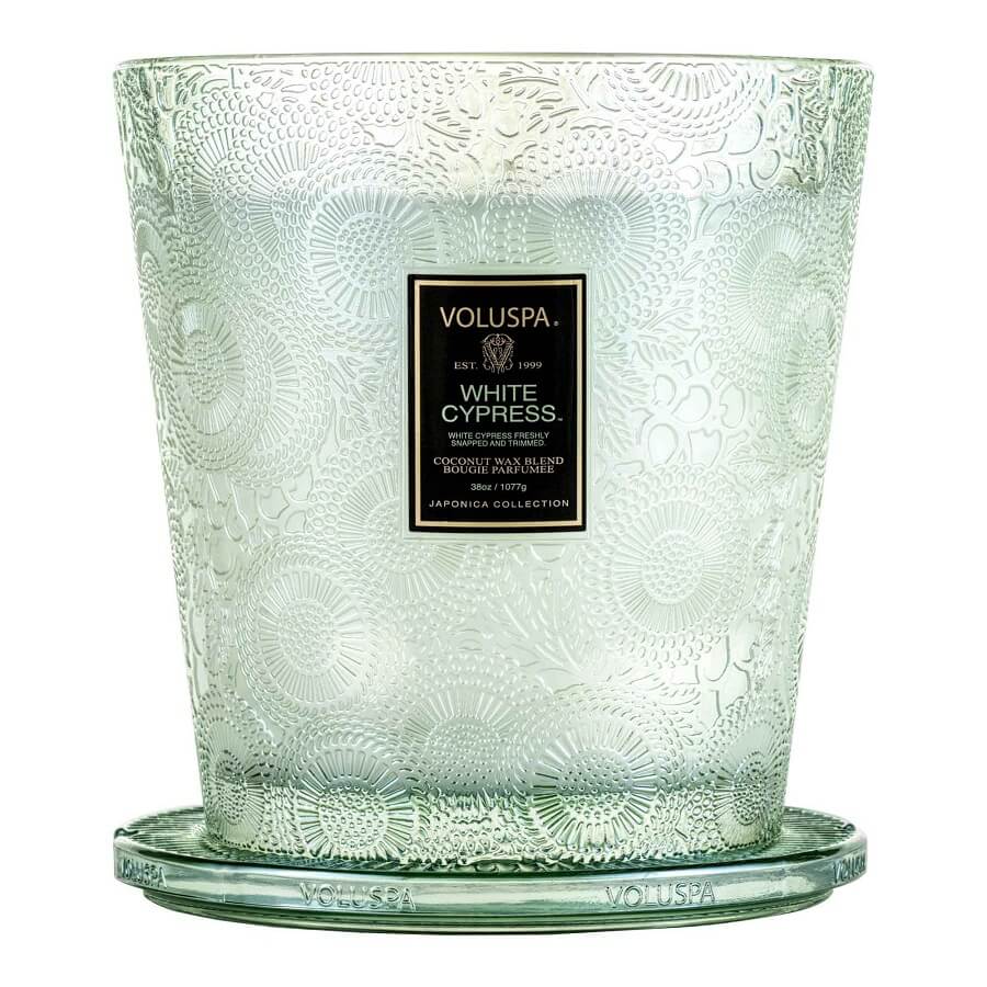 White Cypress 3 Wick Hearth Candle