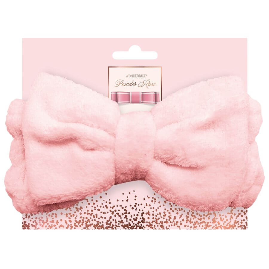 Powder Rose Fluffy Hairband With Maxi Bow