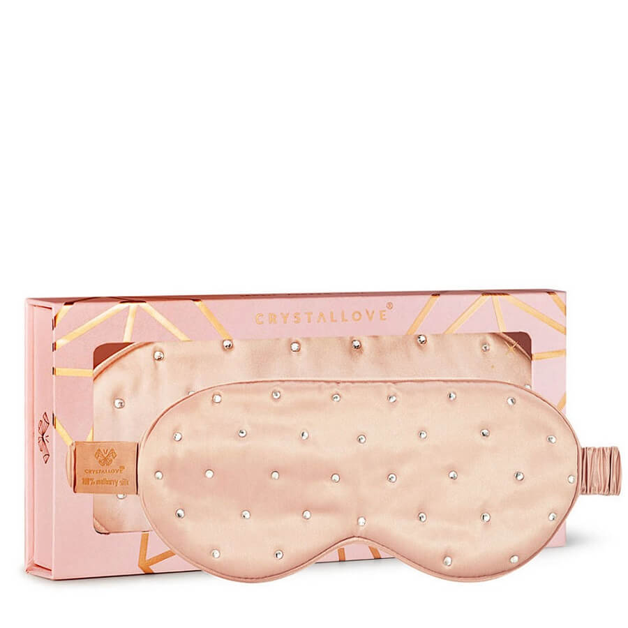 Crystalized Silk Eye Mask Rose Gold