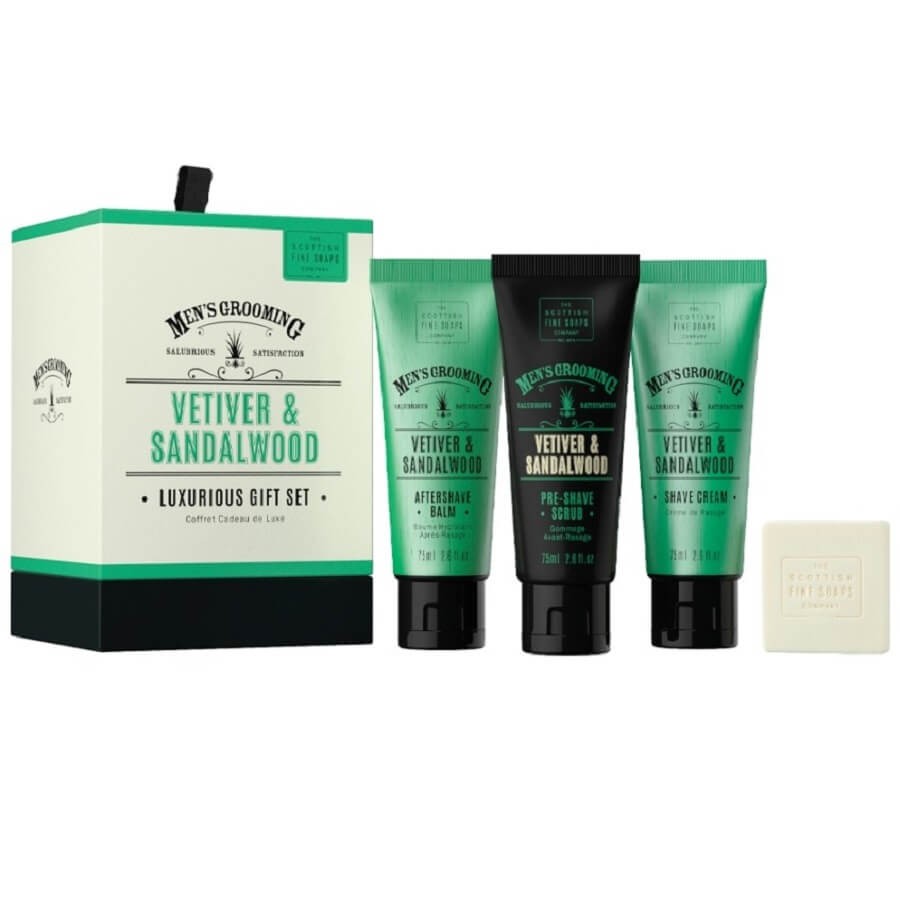 The Scottish Fine Soaps - Men's Grooming Vetiver & Sandalwood Luxurious Gift Set - 