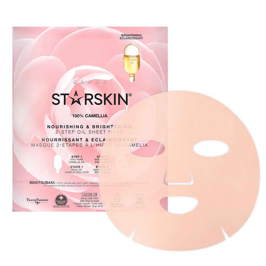 STARSKIN ® - 100% CAMELLIA Nourishing & Brightening 2-Step Oil Sheet Mask - 