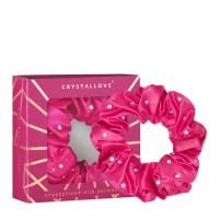 Crystallove Crystalized Silk Scrunchie Hot Pink