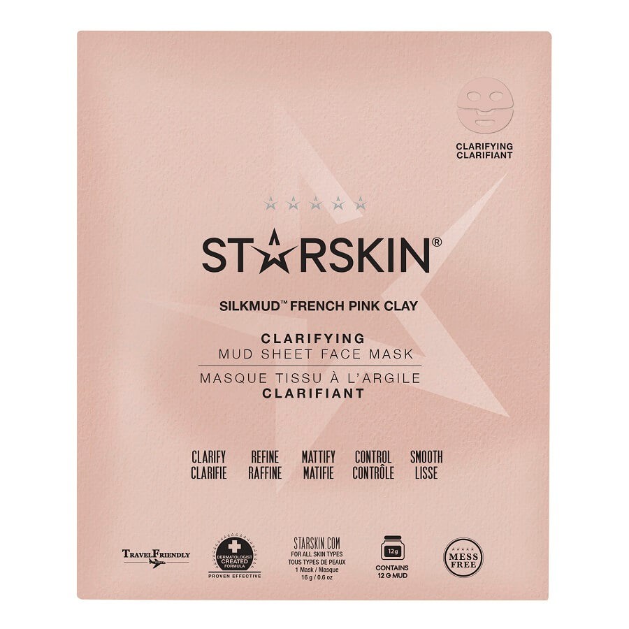 STARSKIN ® - SILKMUD™ Pink French Clay Purifying Mud Sheet Mask - 