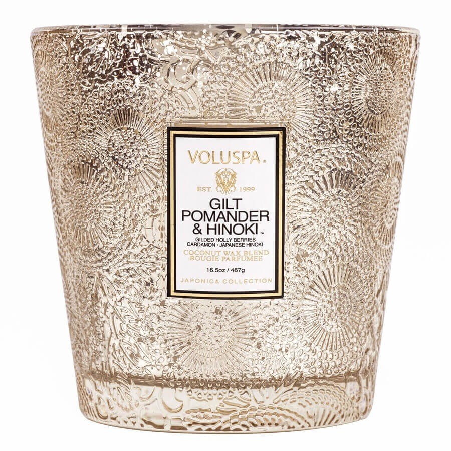 VOLUSPA - Gilt Pomander & Hinoki 2 Wick Hearth Candle - 