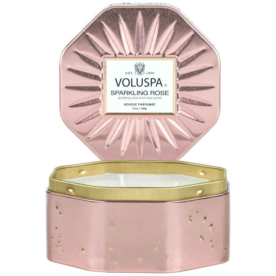 VOLUSPA Sparkling Rose Octagon Tin Candle Mirisna Svijeća 340 g