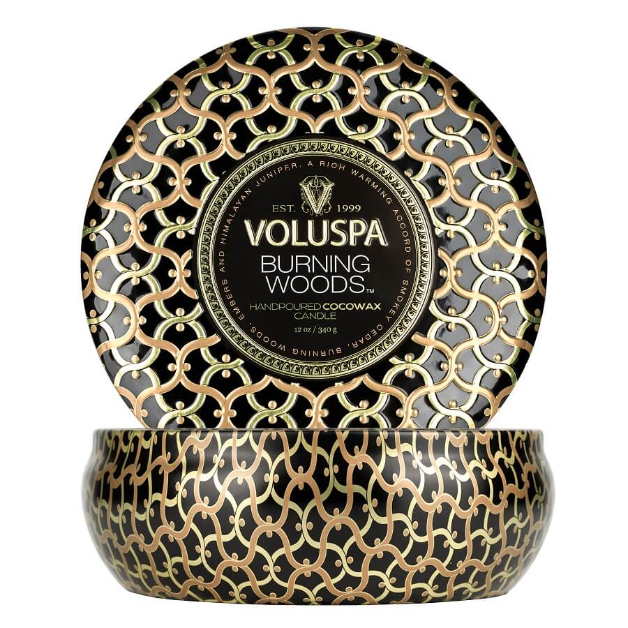 VOLUSPA Burning Woods 3 Wick Tin Candle Mirisna Svijeća 340 g
