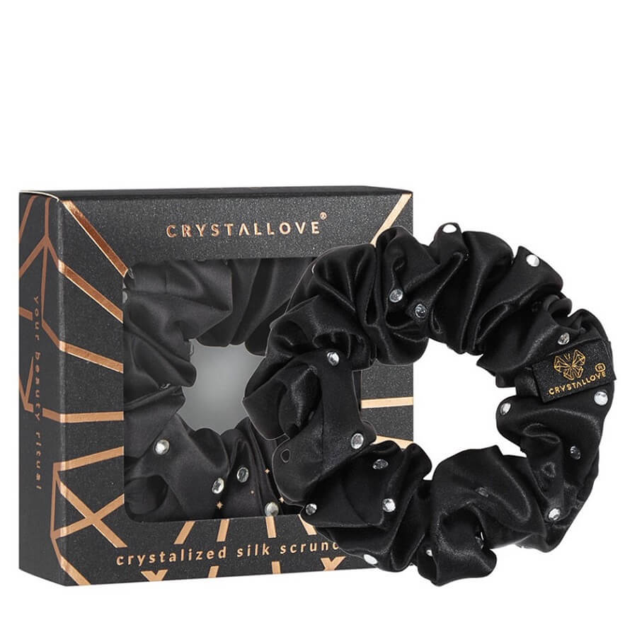 Crystallove Gumice Za Kosu Crystalized Silk Scrunchie Black Gumica 1 kom,