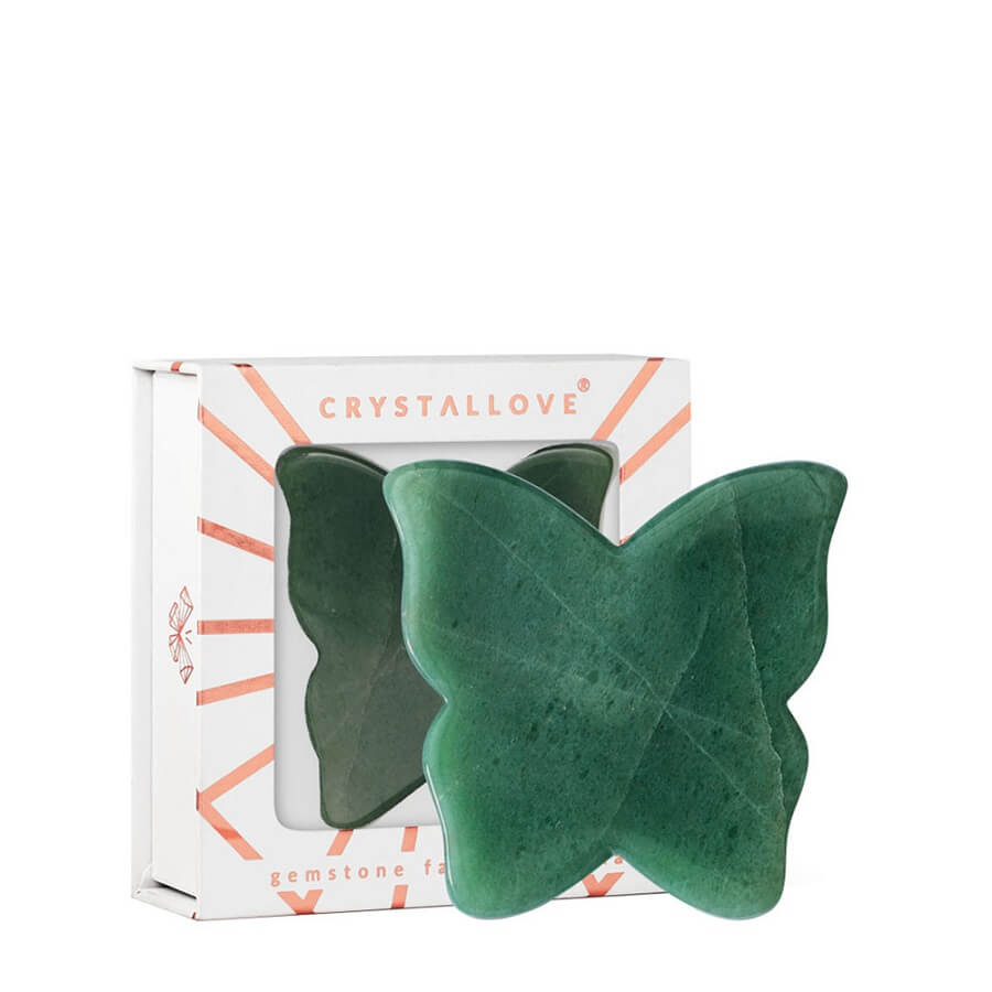 Crystallove Masažeri Za Lice Butterfly Aventurine Gua Sha Masažer 1 kom,
