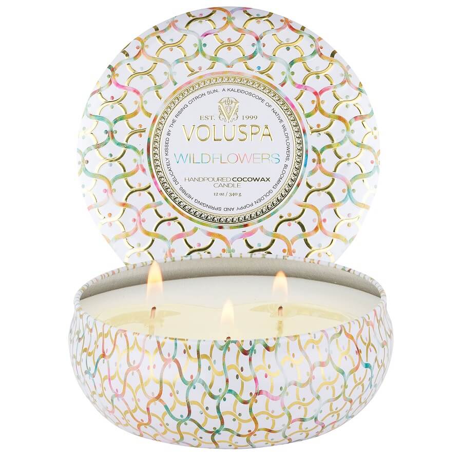 VOLUSPA Wildflowers 3 Wick Tin Candle Mirisna Svijeća 340 g