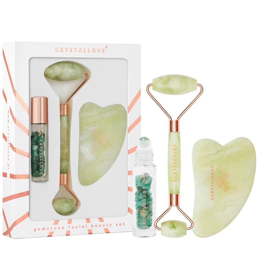 Crystallove Masažeri Za Lice Jade Roller And Gua Sha Set 1 kom,